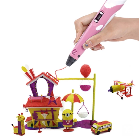 Długopis 3D PEN magiczna drukarka dla dzieci + WKŁADY 100m + TABLET GRATIS - różowy