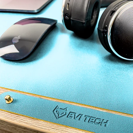 Protective desk mat for keyboard and mouse table 90x45 cm - blue