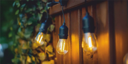 GIRLANDA ŚWIETLNA OGRODOWA Zewnętrzna 10M Żarówki 10+1 LED Lampki do 60m