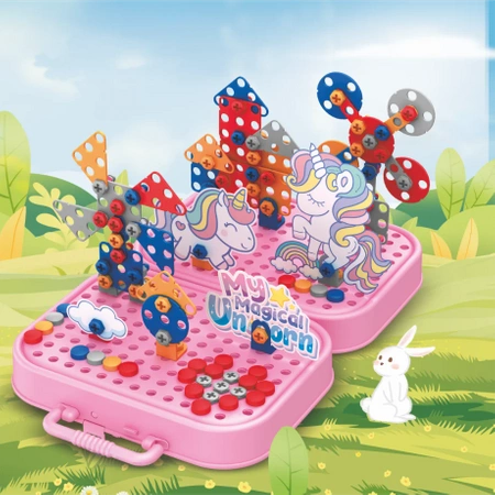 Building blocks for DIY UNICORN 3D MONTESSORI SCREWDRIVER