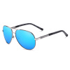 Polarised sunglasses AVIATOR Pilots UV400 set XXL with case - mirror blue