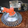 Head for petrol scythe, trimmer - wire brush weave for ankle cleaning