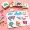 WOODEN TEMPLATES Drawing Learning SET Creative MONTESSORI for Kids
