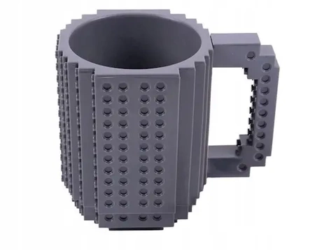 Creative LEGO Brick Mug with Starter Kit - Gray