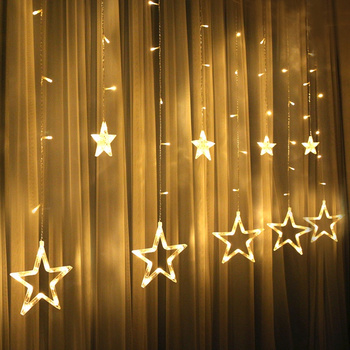 Star light curtain 138 LED 2.5 m garland decoration Christmas lights