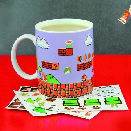 Kubek SUPER MARIO Bros Zrób To Sam (Build A Level) z naklejkami