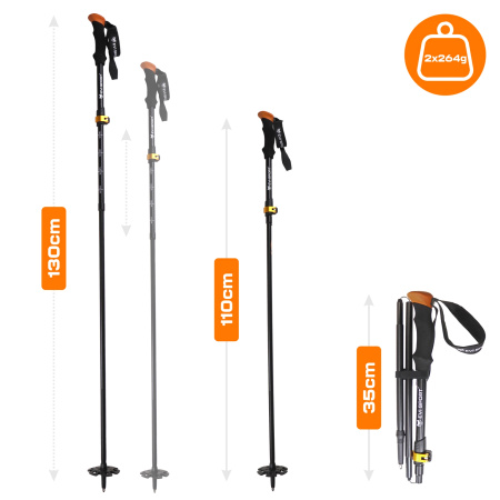 KIJE TREKKINGOWE Składane Regulowane Kijki do Chodzenia NORDIC WALKING Góry | ALUMINIOWE