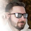 Okulary przeciwsłoneczne Polaryzacyjne NERDY drewniane UV400 zestaw XXL z etui - srebrne lustrzanki