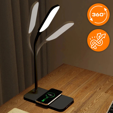 LED DESK LAMP SCHOOL LAMP TOUCH FOR READING WORK NIGHT LIGHT - BLACK