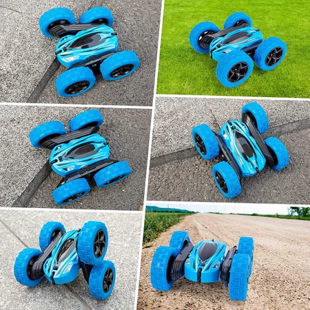 Zdalnie sterowany samochód EVI STUNT RC autko, auto akrobata - niebieski