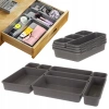 Modular insert organiser for drawer and desk 8 pieces - grey