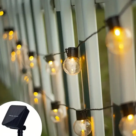 SOLAR GARDEN LIGHT GARLAND 20x LED BALL BULBS DUSK SENSOR