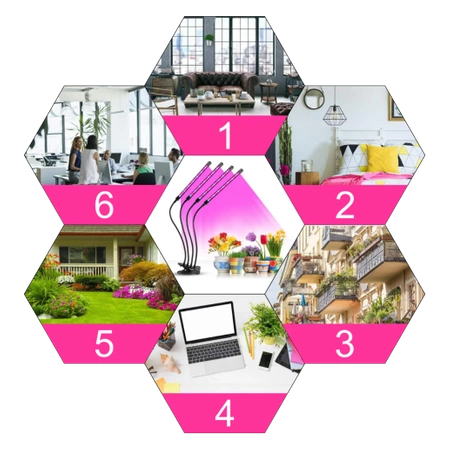 4x Plant Growth Lamp, 80x UV LED, Cultivation, Timer, Clip, 9 Modes