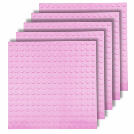 CONSTRUCTION PLATES for LEGO Duplo blocks 16x16 creative SET of 5 pieces pink