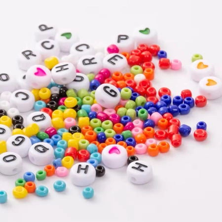 BEADS for bracelets, necklaces, jewelry CREATIVE DIY set with letters