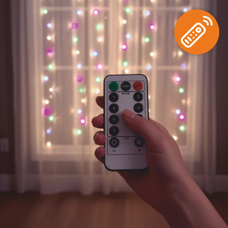 LED LIGHT CURTAIN 3x3 300 CHRISTMAS TREE LIGHTS GARLAND MULTICOLOR XXL