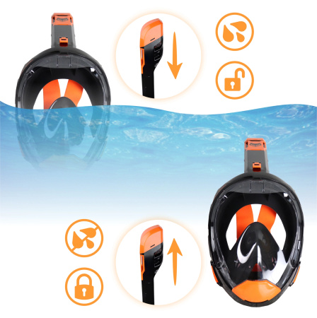 MASKA DO NURKOWANIA PŁYWANIA SNORKELINGU PEŁNOTWARZOWA NIE PARUJE OV+ S/M