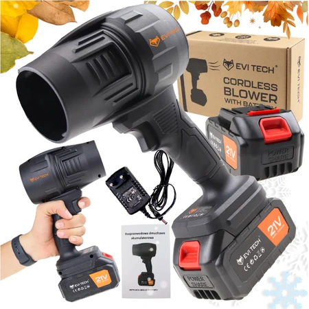 Cordless Battery-Powered Blower for Leaves, Snow, and Car Drying - 1050W