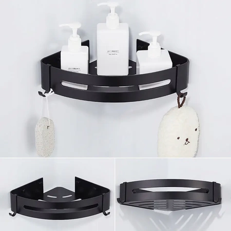 2x EVI HOME Loft corner bathroom shelf for shower - black