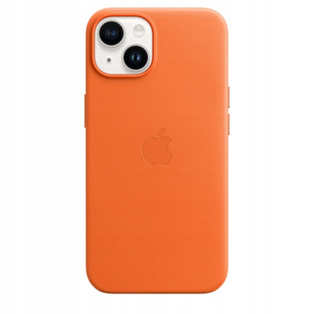 Originální kožené pouzdro APPLE iPhone 14 - oranžové (Orange) - MPP83ZM/A