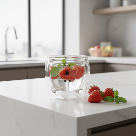 TERMOSOVÁ SKLENICE MEDVÍDEK s dvojitou stěnou HRNEK NA KÁVU ČAJ LATTE 250ML