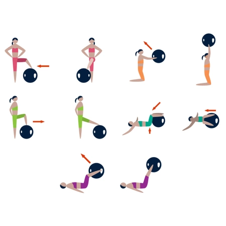 REHABILITATION BALL Gymnastics for FITNESS EXERCISES GYM 75cm + EBOOK