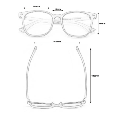 Computer Glasses Blocking 45% Blue Light, Anti-Blue Light, Black Case