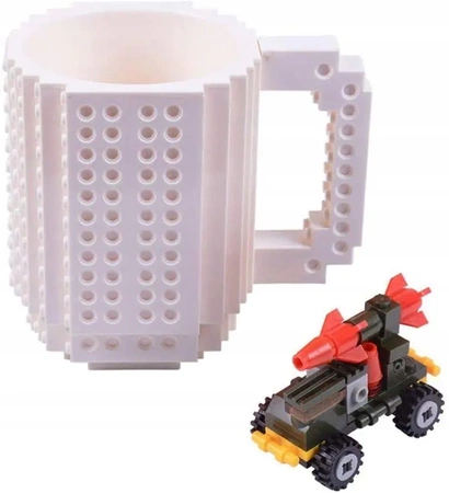 Kreativní hrnek s LEGO cihlami a startovacím sady - Bílá