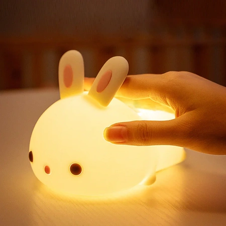Noční světlo Sweet Rabbit pro děti - RGB LED lampa + ČASOVAČ + PILOT