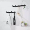 EVI HOME bathroom hanger with handles, towel hooks - black