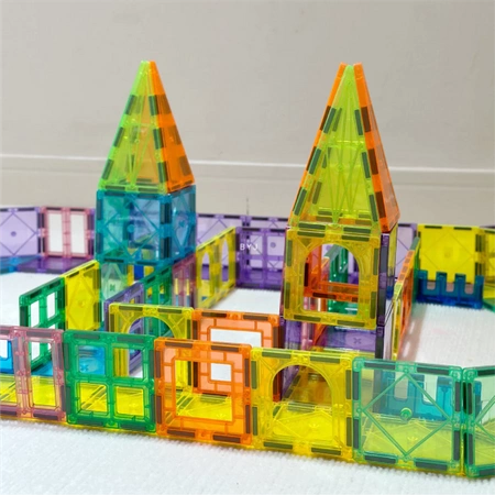 Magnetic Building Blocks CONSTRUCTION PANELS Educational Colorful 3D Set 45 pieces