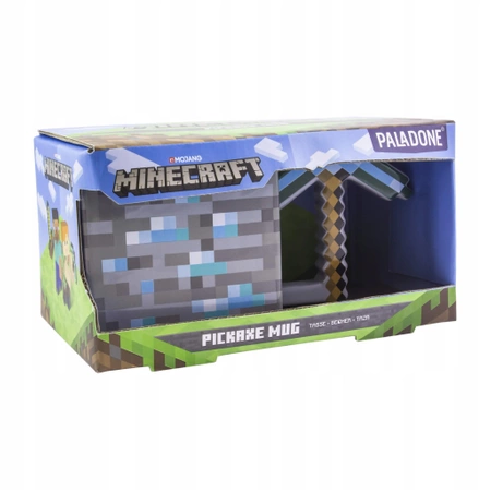 3D pixelový hrnek MINECRAFT Diamond Pickaxe
