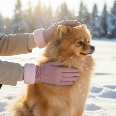 RĘKAWICZKI ZIMOWE DAMSKIE DOTYKOWE ciepłe ocieplane do telefonu RÓŻOWE eleganckie