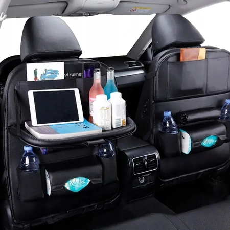 Car seat organiser with table, seat protection cover Eco-leather