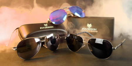 Polarised sunglasses AVIATOR Pilots UV400 set XXL with case - silver mirrors