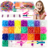 GUMOVÉ PÁSKY NA VÝROBU NÁRAMKŮ MEGA DIY SET pro děti XXL 6800 DÁREK