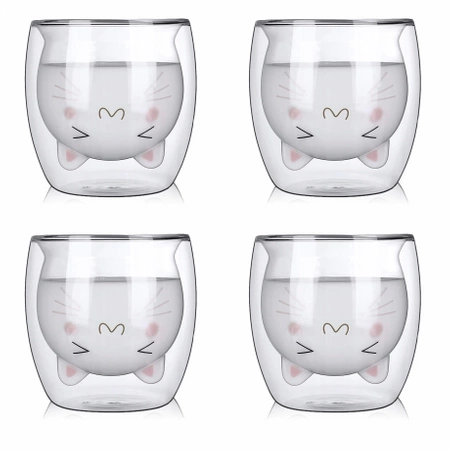 Thermal glasses with double wall for coffee and tea CAT 4 x 250ml SET