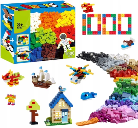 EVI KIDS construction bricks very large creative set - mix 1000 pieces