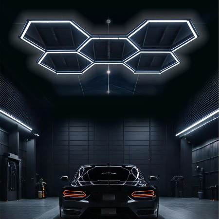 HEXAGON LED Ceiling Lamp Panel Lighting Workshop Garage Home 319x217 cm