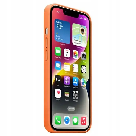 Oryginalne etui APPLE iPhone 14 Skórzane - Pomarańczowe (Orange) - MPP83ZM/A
