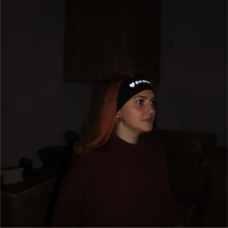 THERMOACTIVE HEADBAND for Running SPORTS Black REFLECTIVE EVI