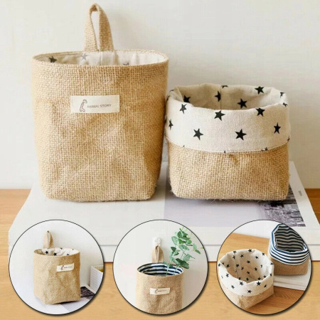 BOHO kitchen containers linen organizers set of 3 pieces