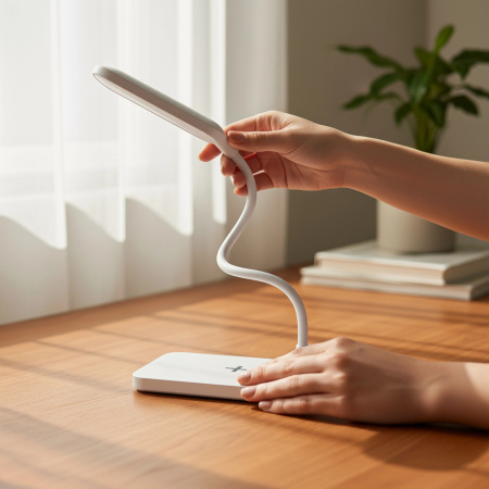 LED DESK LAMP SCHOOL LAMP TOUCH FOR READING WORK NIGHT LIGHT - WHITE