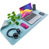 Protective desk mat for keyboard and mouse table 90x45 cm - blue
