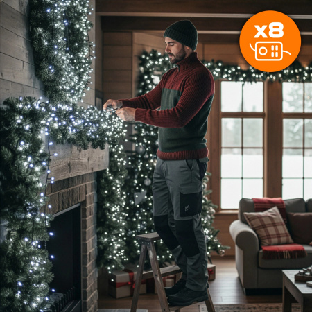 LAMPKI CHOINKOWE ZEWNĘTRZNE 500 LED ŚWIĄTECZNE ŚWIATEŁKA NA CHOINKĘ 35m XXL - ZIMNE