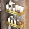2x EVI HOME Loft Bathroom Shelf Hanging - Gold