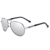 Polarised sunglasses AVIATOR Pilots UV400 set XXL with case - silver mirrors
