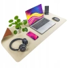 Protective desk mat for keyboard and mouse on table 60x35 cm - brown and beige