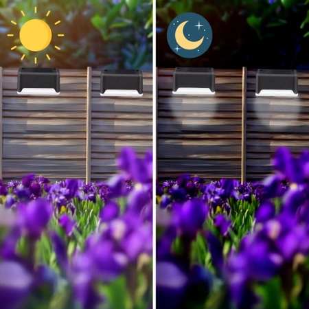 Solar lamp for stairs, LED garden lighting, SET of 4, dusk sensor