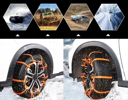 Snow chains, anti-skid emergency bands for wheels 10pcs